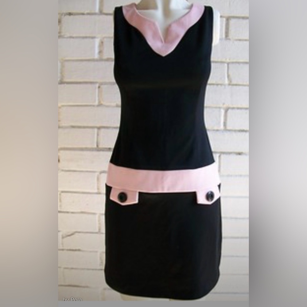 Chic Black and Pink Sleeveless Sheath Mini Dress